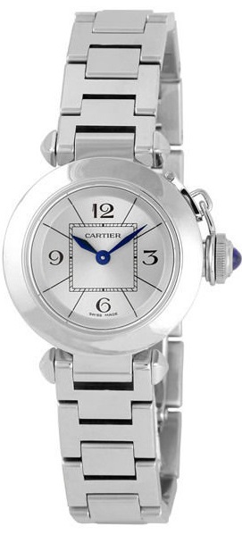 Cartier Pasha Battery Operated Quartz Silver Ladies Watch W3140007 