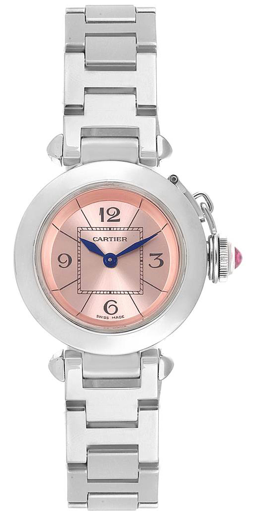 Cartier Pasha Battery Operated Quartz Pink Ladies Watch W3140008 