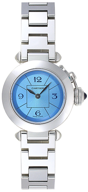Cartier Pasha Battery Operated Quartz Blue Ladies Watch W3140024 