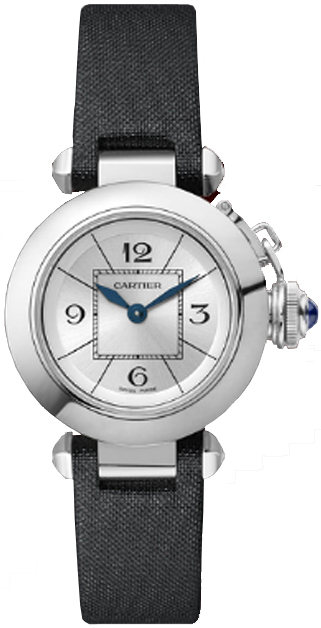 Cartier Pasha Battery Operated Quartz Silver Ladies Watch W3140025 