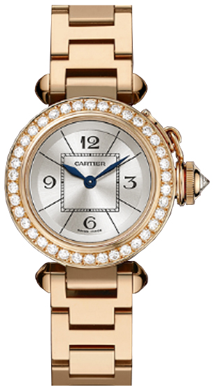 Cartier Pasha Battery Operated Quartz Silver Ladies Watch WJ124013 