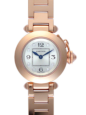 Cartier Pasha Battery Operated Quartz Silver Ladies Watch WJ124016 