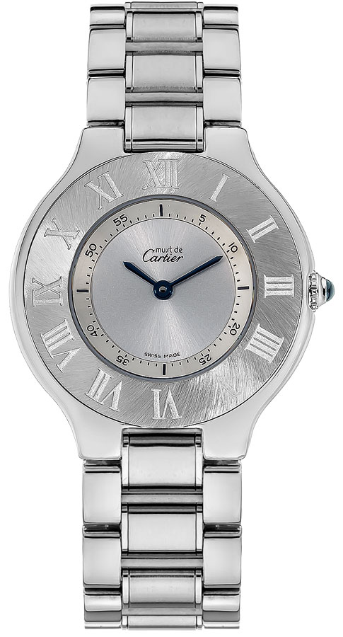 Cartier Must 21 Battery Operated Quartz Silver Ladies Watch W10110T2 