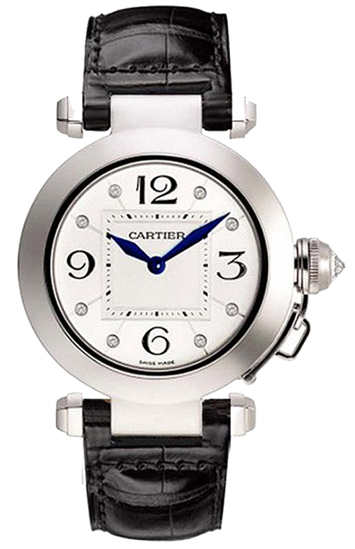 Cartier Pasha Battery Operated Quartz Silver Ladies Watch WJ11902G 