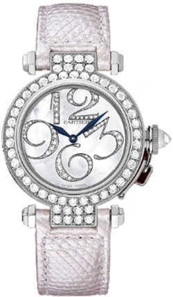 Cartier Pasha Battery Operated Quartz White Ladies Watch WJ123221 