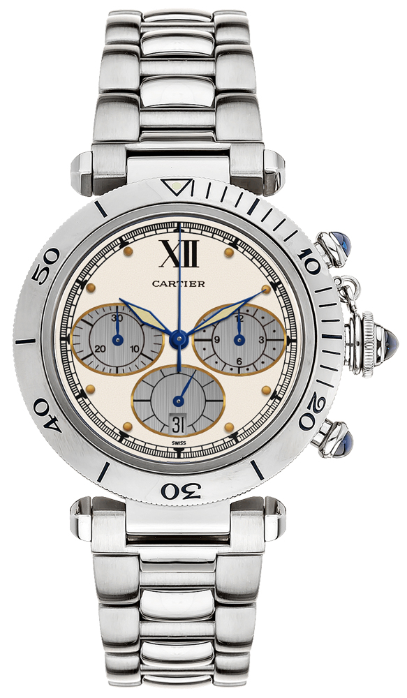 Cartier Pasha Battery Operated Quartz Silver Ladies Watch W31090M7 