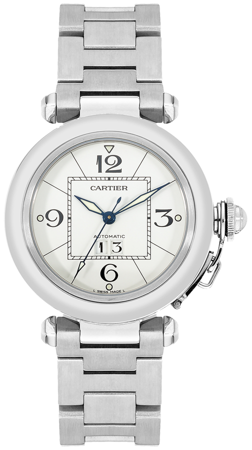 Cartier Pasha Self winding Automatic White Mens Watch W31055M7 