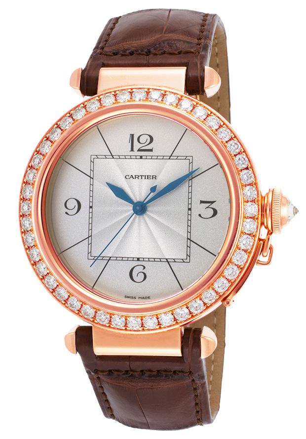 Cartier Pasha Self winding Automatic Silver Mens Watch WJ120151 