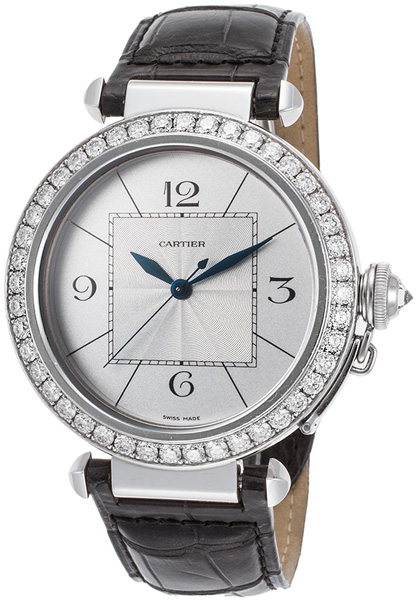 Cartier Pasha Self winding Automatic Silver Mens Watch WJ120251 