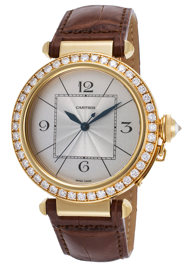 Cartier Pasha Self winding Automatic Silver Mens Watch WJ120351 