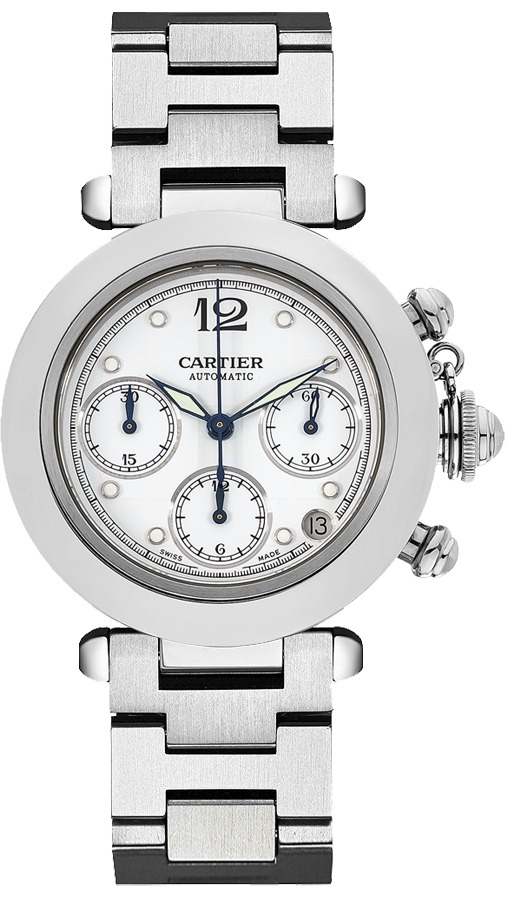 Cartier Pasha Self winding Automatic White Ladies Watch W31039M7 