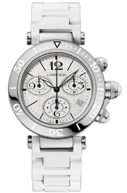Cartier Pasha Battery Operated Quartz Silver Mens Watch W3140005 
