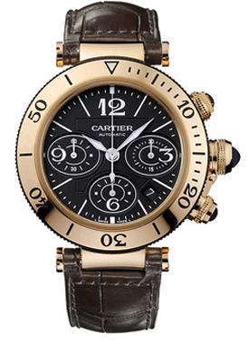 Cartier Pasha Self winding Automatic Black Mens Watch W3030018 