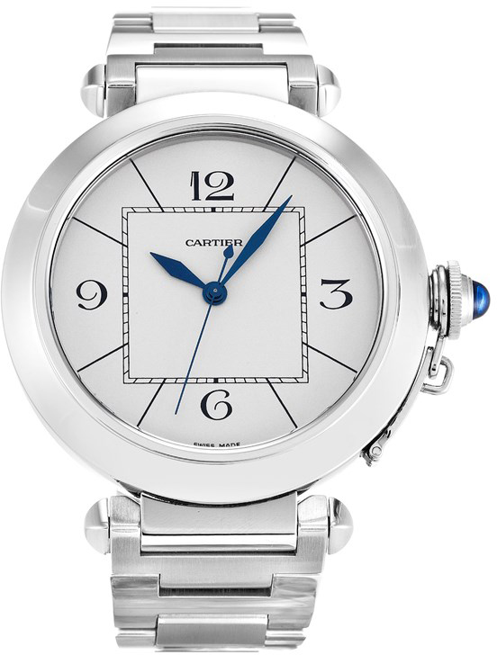 Cartier Pasha Self winding Automatic Silver Mens Watch W31072M7 