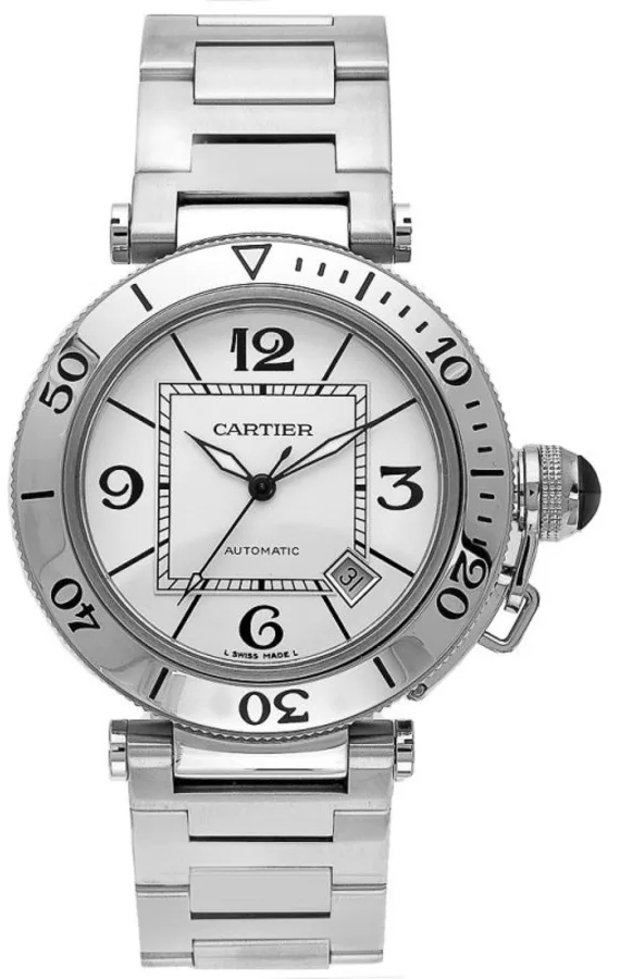 Cartier Pasha Self winding Automatic Silver Mens Watch W31080M7 