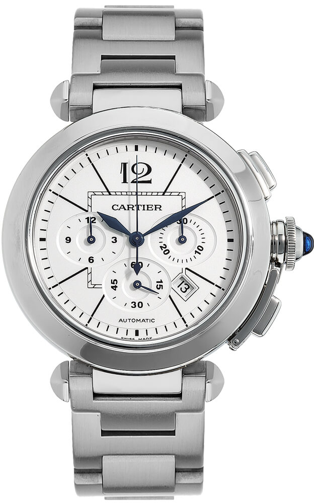 Cartier Pasha Self winding Automatic Silver Mens Watch W31085M7 