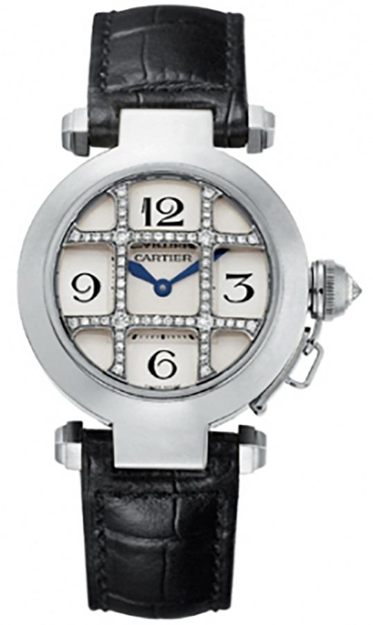 Cartier Pasha Battery Operated Quartz Silver Ladies Watch WJ11932G 