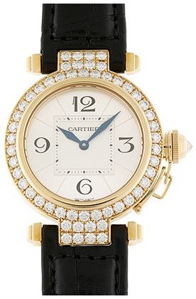 Cartier Pasha Battery Operated Quartz Silver Ladies Watch WJ11941G 