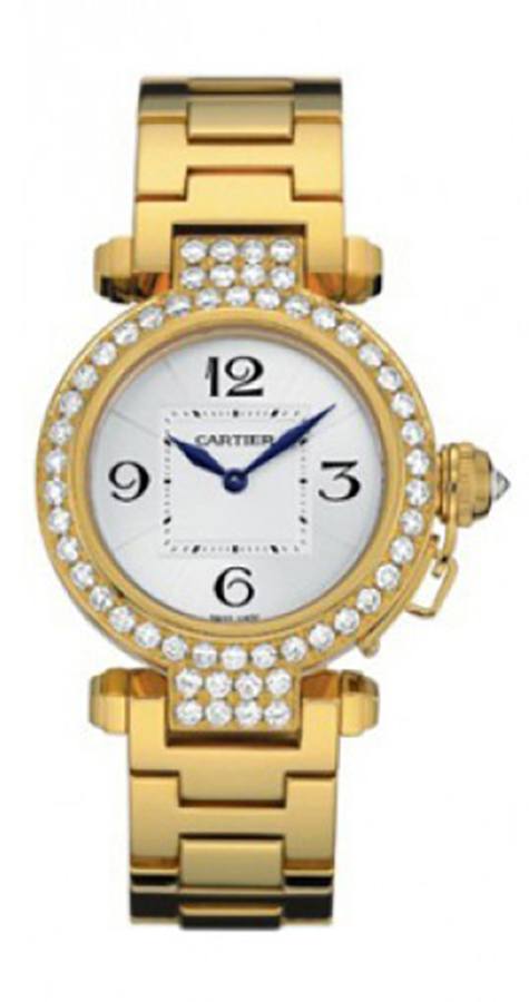 Cartier Pasha Battery Operated Quartz Silver Ladies Watch WJ11945G 