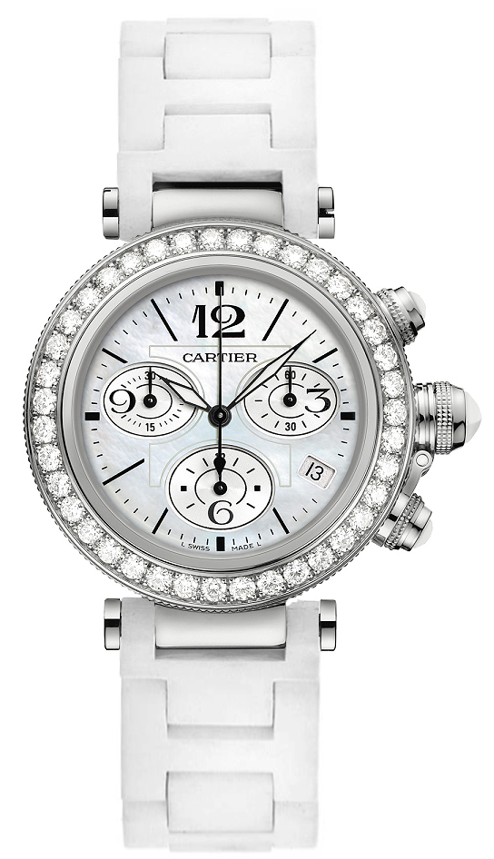 Cartier Pasha Battery Operated Quartz White Ladies Watch WJ130003 