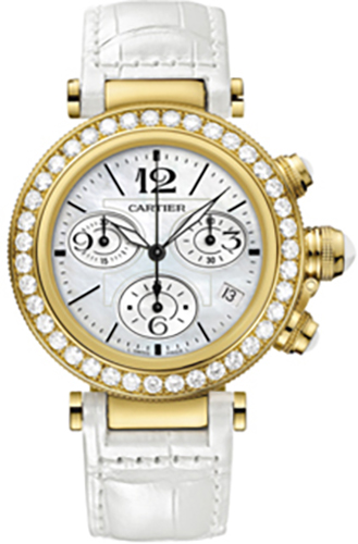 Cartier Pasha Battery Operated Quartz White Ladies Watch WJ130009 