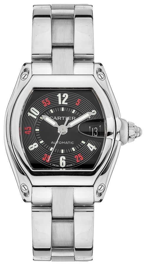 Cartier Roadster Self winding Automatic Black Mens Watch W62002V3 