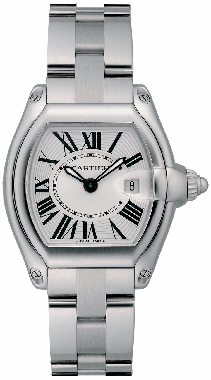 Cartier Roadster Battery Operated Quartz Silver Ladies Watch W62016V3 