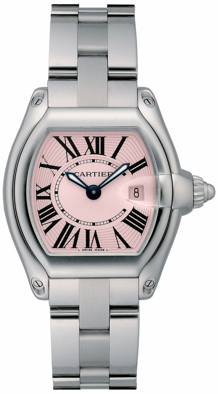 Cartier Roadster Battery Operated Quartz Pink Ladies Watch W62017V3 