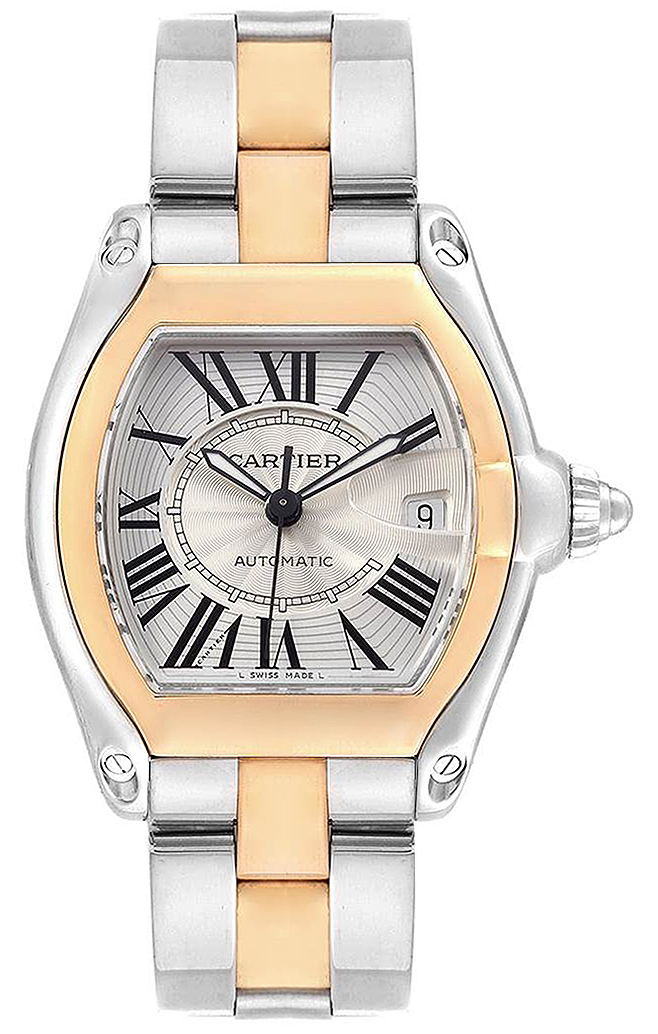 Cartier Roadster Self winding Automatic Silver Mens Watch W62031Y4 