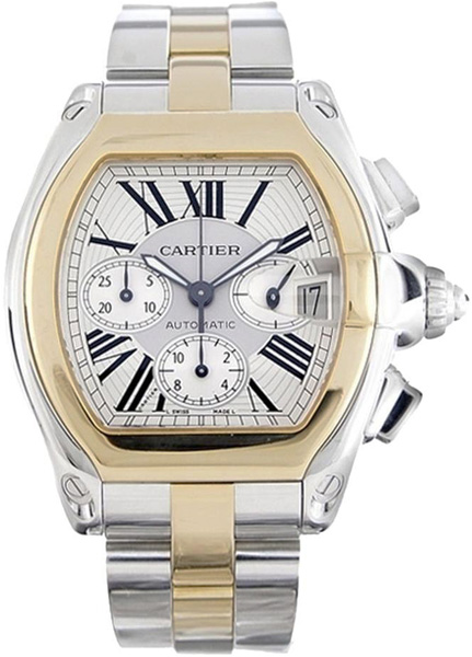 Cartier Roadster Self winding Automatic Silver Watch W62027Z1 