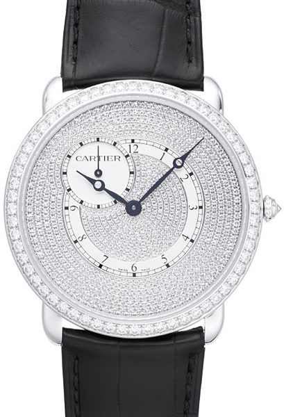 Cartier Ronde Louis Manual Winding Diamonds Mens Watch WR007003 