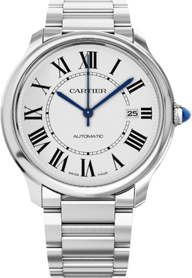 Cartier Ronde Solo Self Winding Automatic Silver Mens Watch WSRN0035 