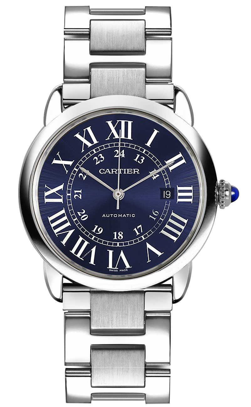 Cartier Ronde Solo Self winding Automatic Blue Mens Watch WSRN0023 