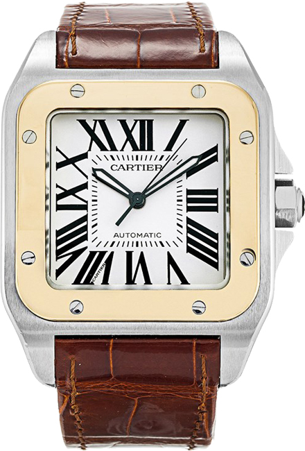 Cartier Santos De Cartier Self winding Automatic White Mens Watch W20072X7 