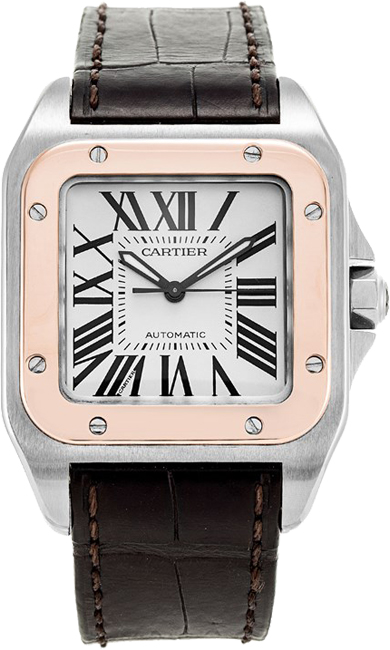 Cartier Santos De Cartier Self winding Automatic Silver Ladies Watch W20107X7 