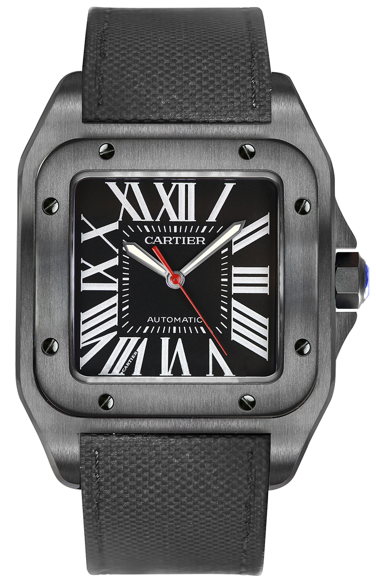 Cartier Santos De Cartier Self winding Automatic Black Mens Watch WSSA0006 