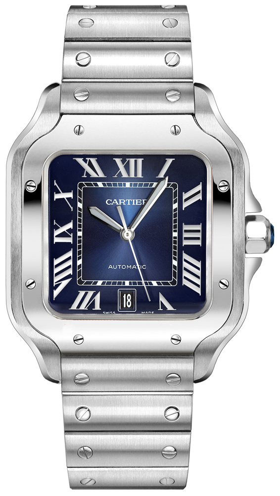 Cartier Santos De Cartier Self winding Automatic Blue Mens Watch WSSA0013 