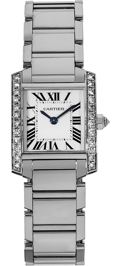 Cartier Tank Francaise Battery Operated Quartz Silver Ladies Watch WE1002S3 