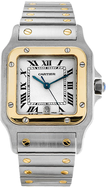 Cartier Santos De Cartier Battery Operated Quartz White Mens Watch W20011C4 