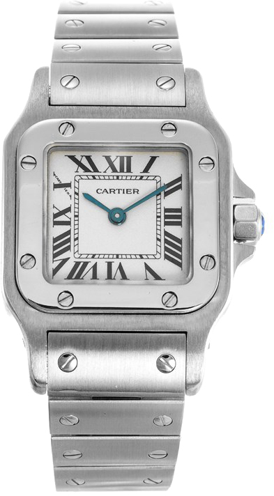 Cartier Santos De Cartier Battery Operated Quartz Silver Ladies Watch W20056D6 