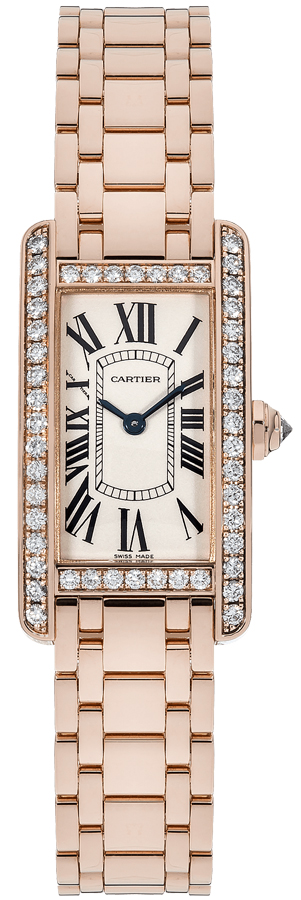 Cartier Tank Americaine Battery Operated Quartz Silver Ladies Watch WB7079M5 