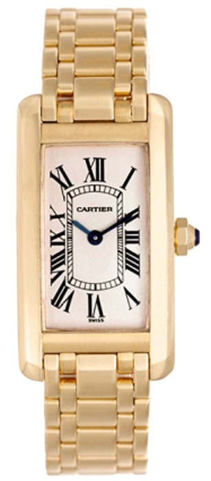 Cartier Tank Americaine Battery Operated Quartz Silver Ladies Watch W26015K2 