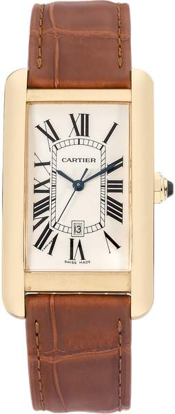 Cartier Tank Americaine Self winding Automatic Silver Mens Watch W2603156 