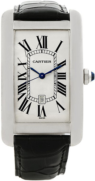 Cartier Tank Americaine Self winding Automatic Silver Mens Watch W2603256 