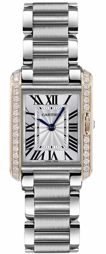 Cartier Tank Anglaise Battery Operated Quartz Silver Ladies Watch W3TA0003 