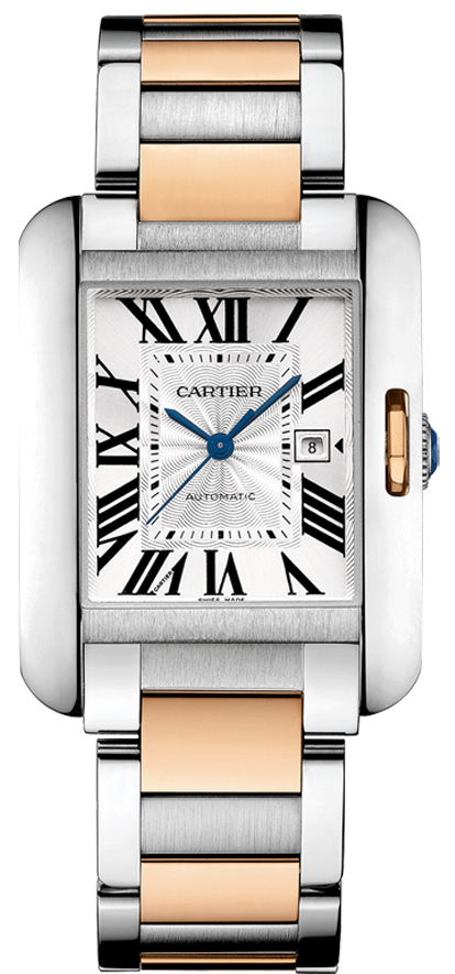 Cartier Tank Anglaise Self winding Automatic Silver Watch W5310006 