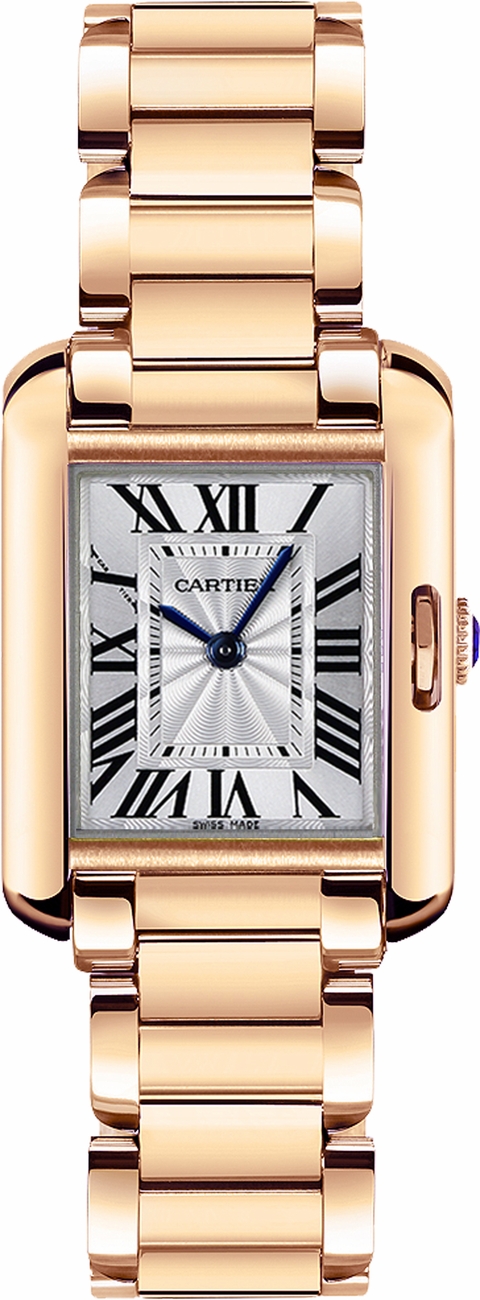 Cartier Tank Anglaise 
Battery Operated Quartz Silver Ladies Watch W5310013 