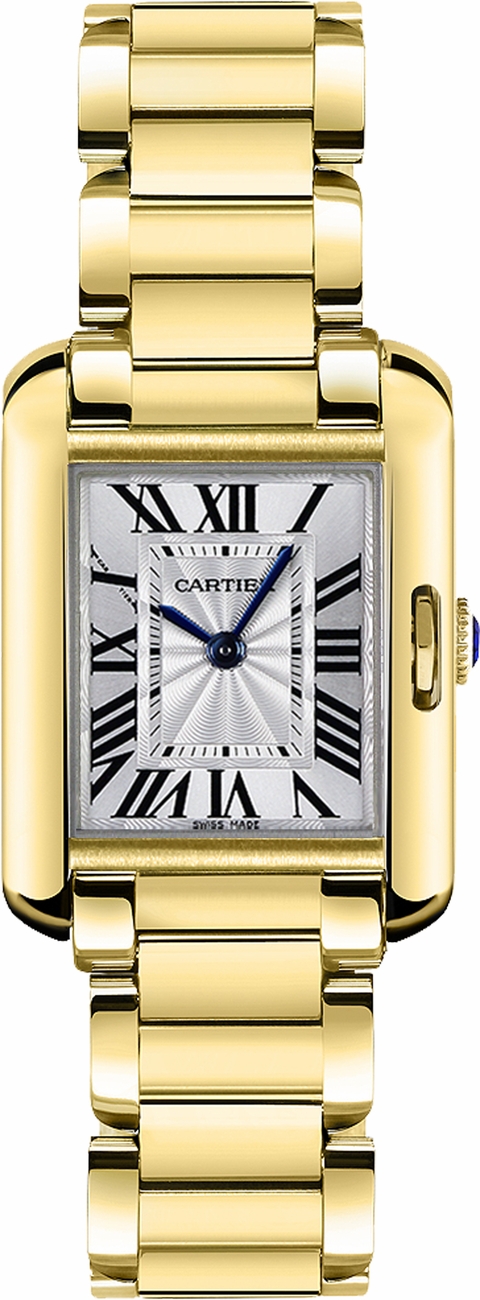 Cartier Tank Anglaise Battery Operated Quartz Silver Ladies Watch W5310014 