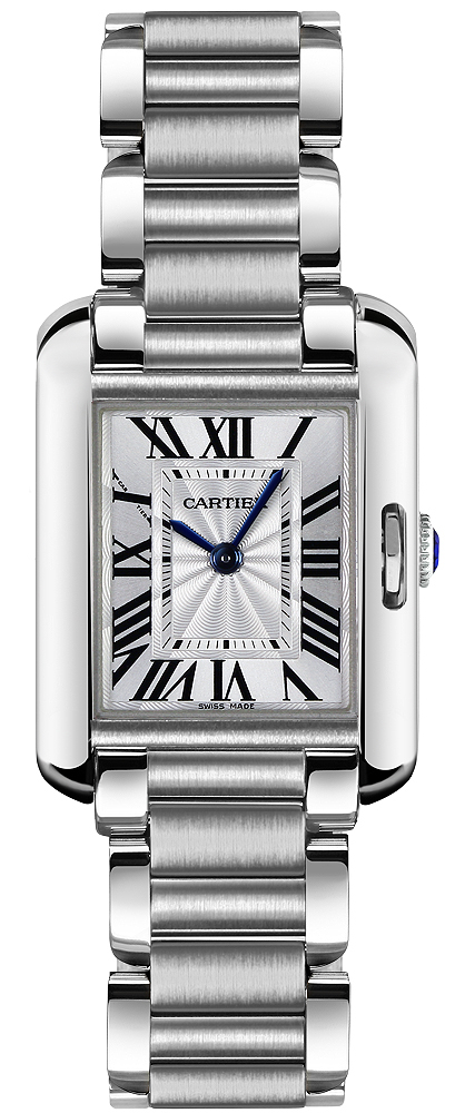 Cartier Tank Anglaise Battery Operated Quartz Silver Ladies Watch W5310022 