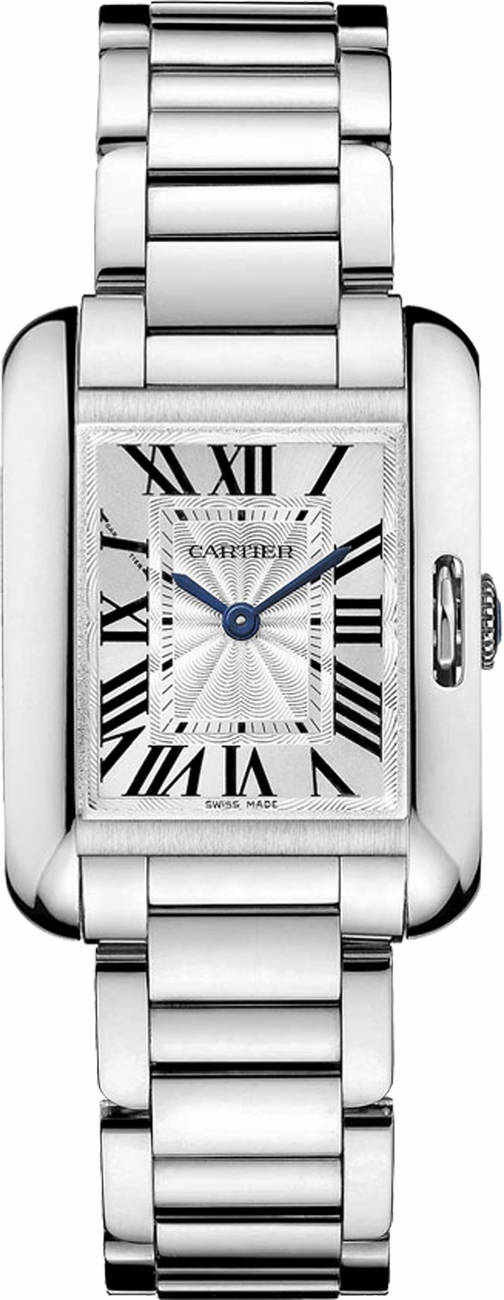 Cartier Tank Anglaise 
Battery Operated Quartz Silver Ladies Watch W5310023 